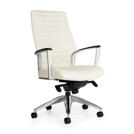 Accord High Back Leather Chair - White